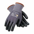 Bouton 15G Gray Nylon Shell Black MicroFoam Nitrile Dot Glove Large 112-34-844/L